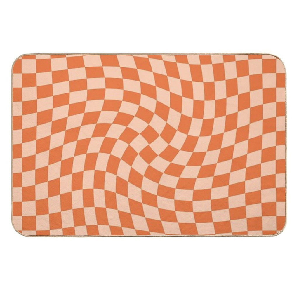 Check IV - Orange Twist  Multi-Purpose Bath Mat