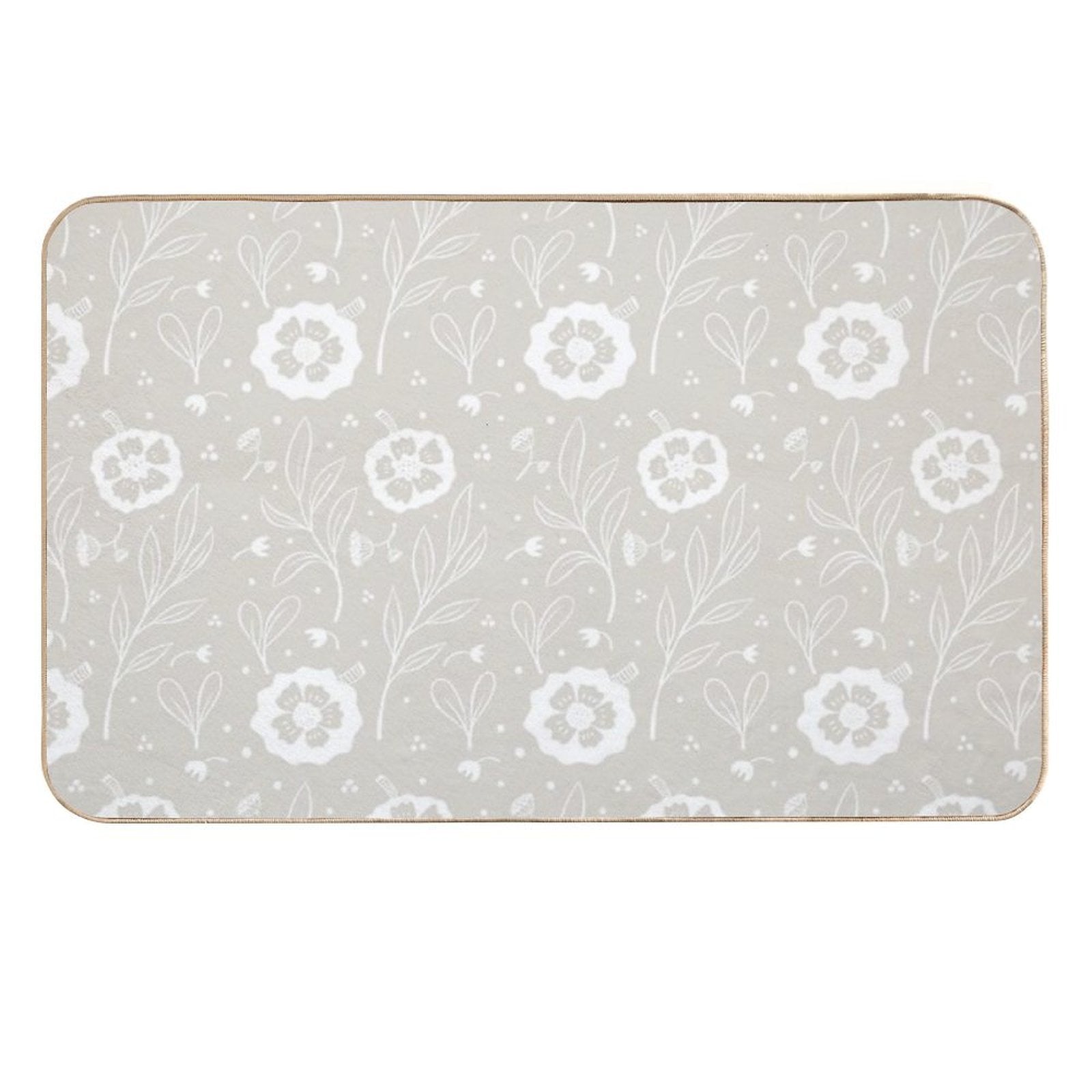 Delicate Doodle Floral Pattern  Toxin-Free Bath Mat