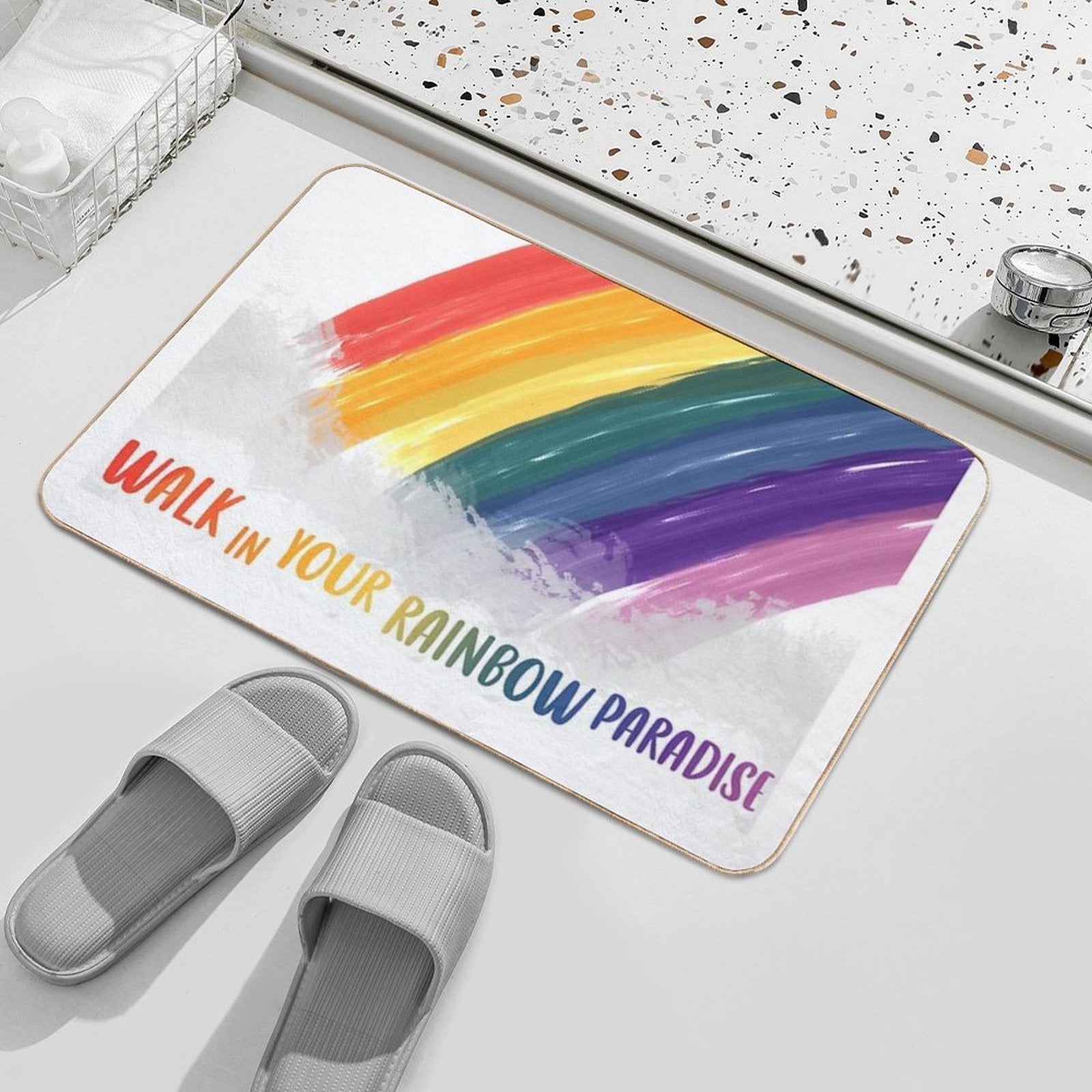 Rainbow Paradise  Pet-Safe Bath Mat