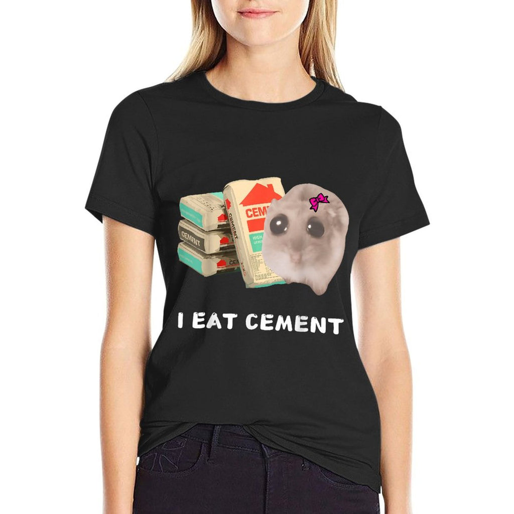 I Eat Cement Sad Hamster Meme Internet Memes Funny Memes Kid  High-quality Stitching T-Shirt