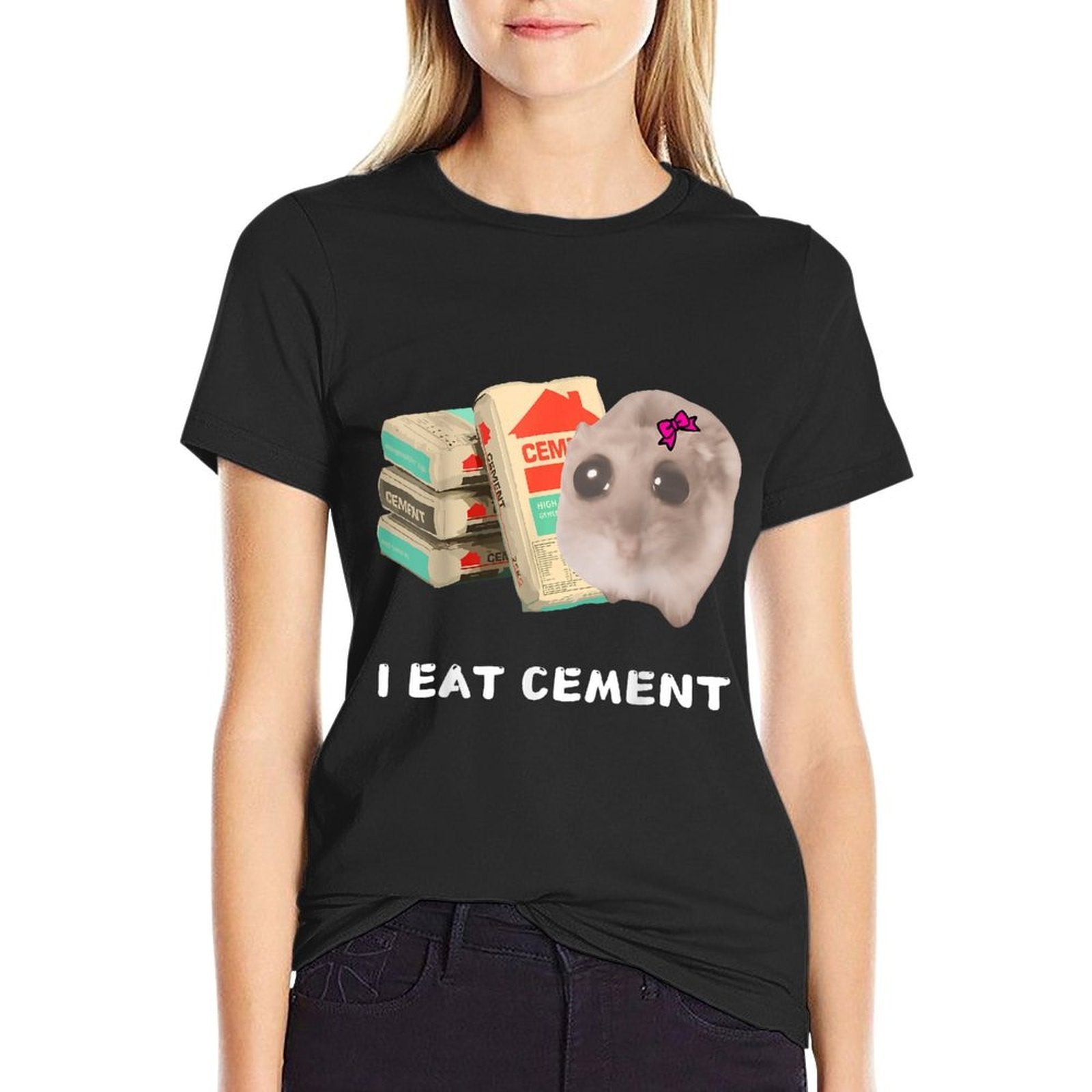 I Eat Cement Sad Hamster Meme Internet Memes Funny Memes Kid  High-quality Stitching T-Shirt