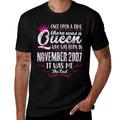 Queen Born in November 2007 - Cute Girl 17th Birthday  High-quality Stitching T-Shirt