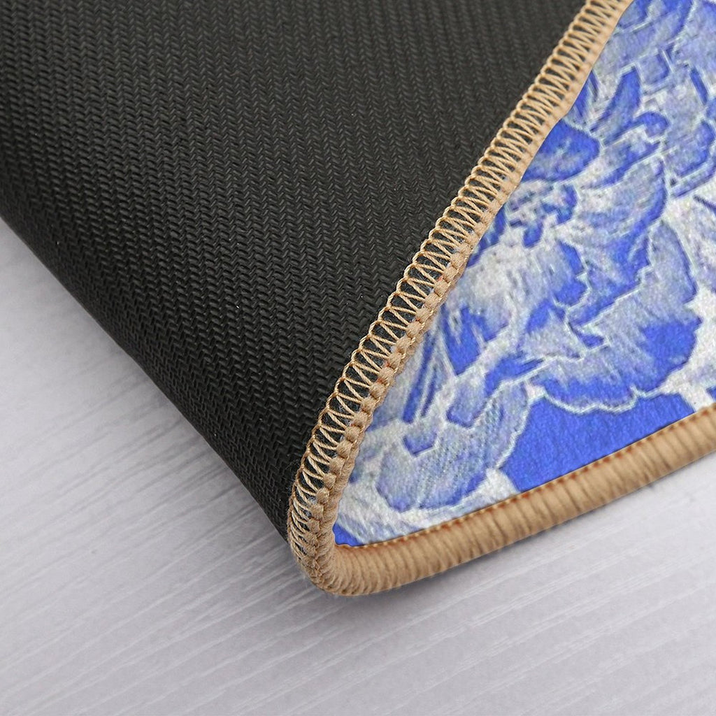 Sky Blue Peonies  Easy Maintenance Bath Mat