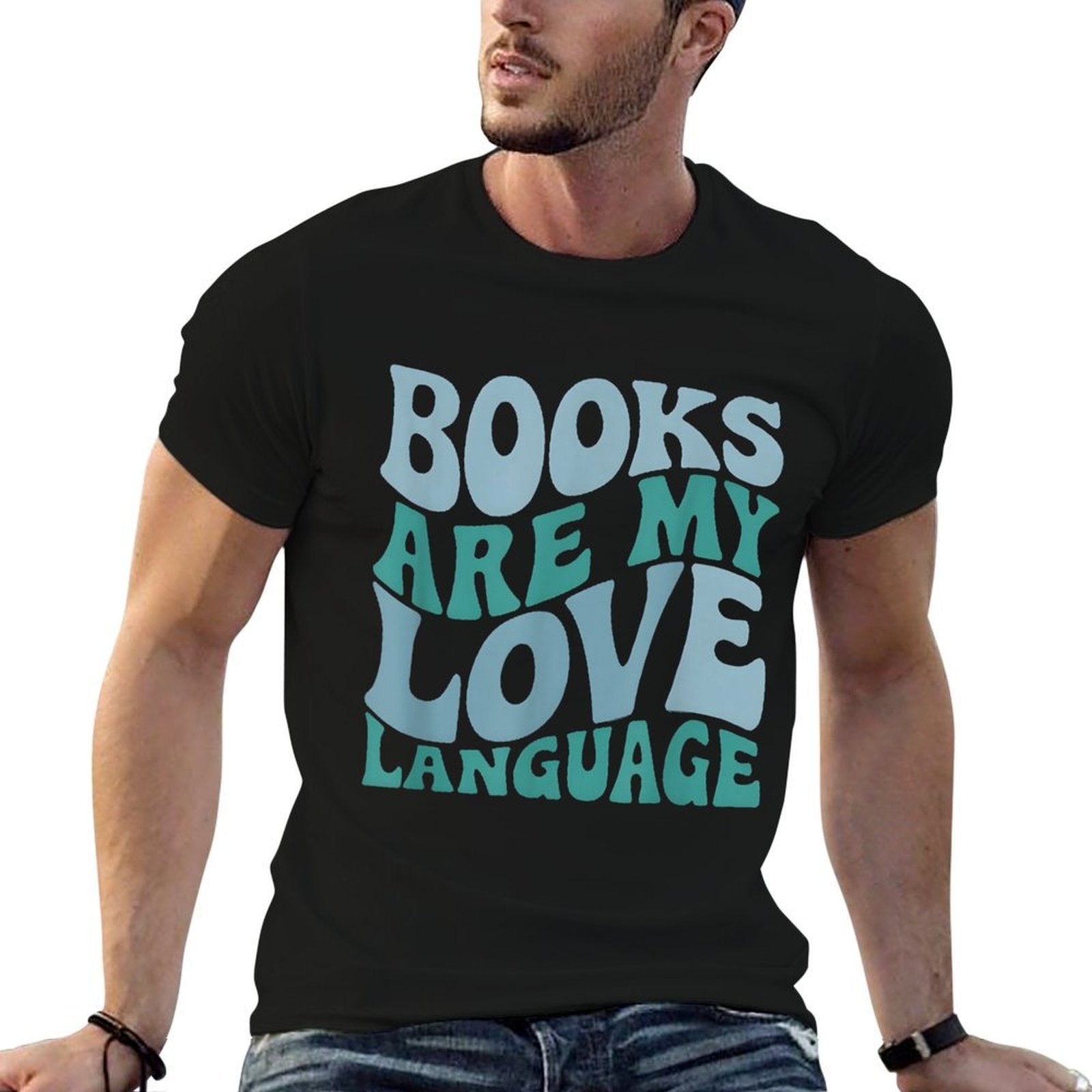 Books Are My Love Language Retro Book Quote Design  Soft T-Shirt