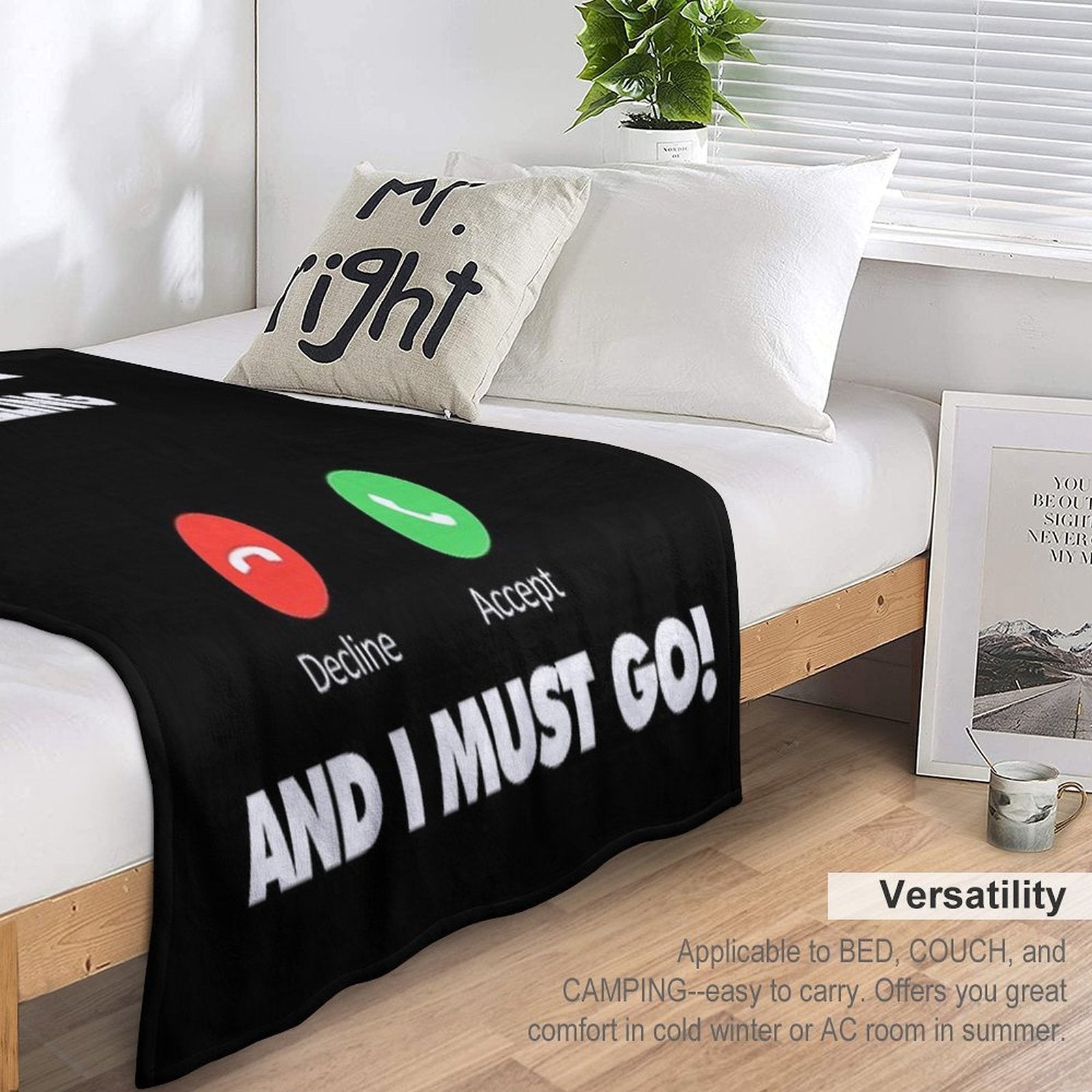 Rugby Is Calling And I Must Go, Funny Sport Player Premium Throw Blanket