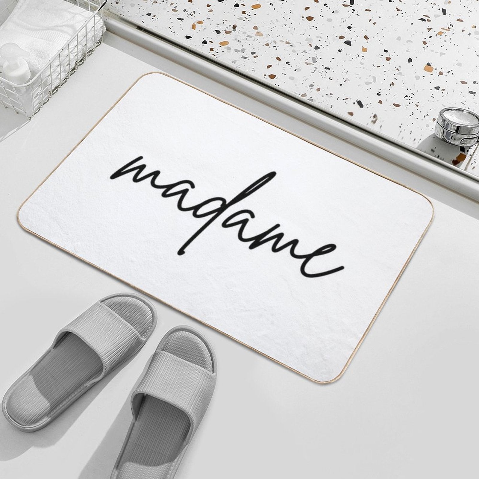 Madame And Monsieur, French Couple Matching Gift  Eco-Friendly Bath Mat