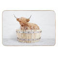 Highland Cow in Wooden Bathtub, Cow Taking A Bath, Cow Bathing, Bathtub Animal Art Print By Synplus  Long-Lasting Bath Mat