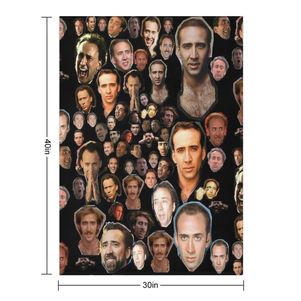 Nicholas Cage Faces Pattern - Nicolas Cage - Nick Cage - Nic Cage Faces Pattern Comfort Throw Blanket
