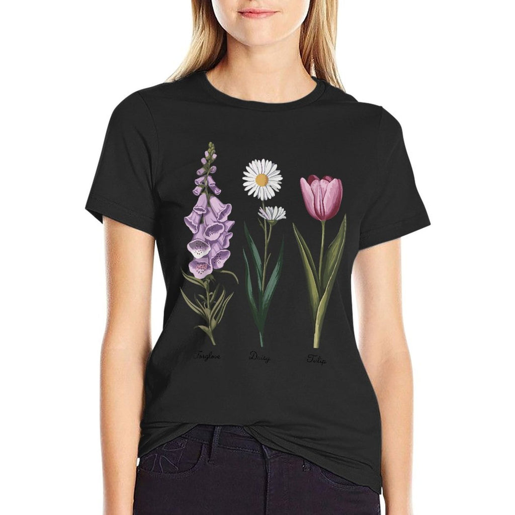 Foxglove Daisy Tulip Floral Botanical Beauty Flower Lovers  Moisture-wicking T-Shirt