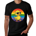 Cool Retro Yellow Duck in Sunglasses 70s 80s 90s Funny  Summer-ready Fabric T-Shirt