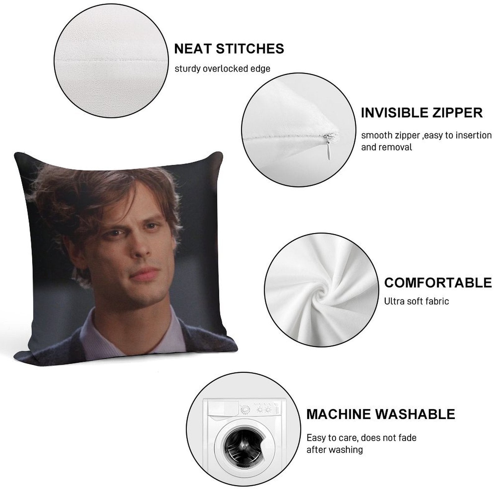 Mgg Soft Washable Throw Pillow