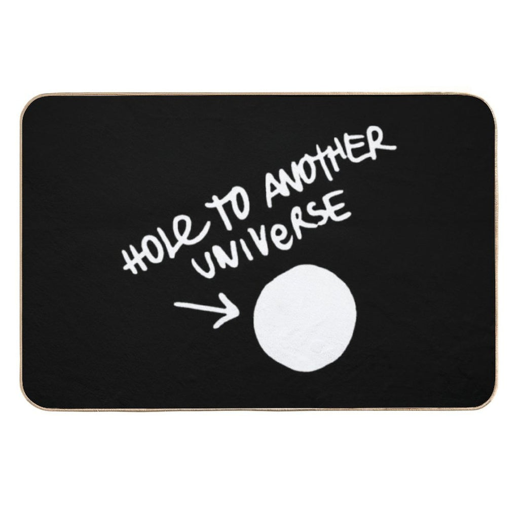 Hole to Another Dimension (white)  Stain-Proof Bath Mat