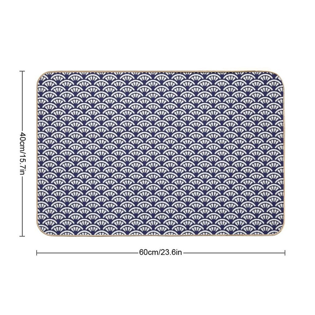 Decorative Seigaiha  Japanese Collection  Fade-Resistant Bath Mat