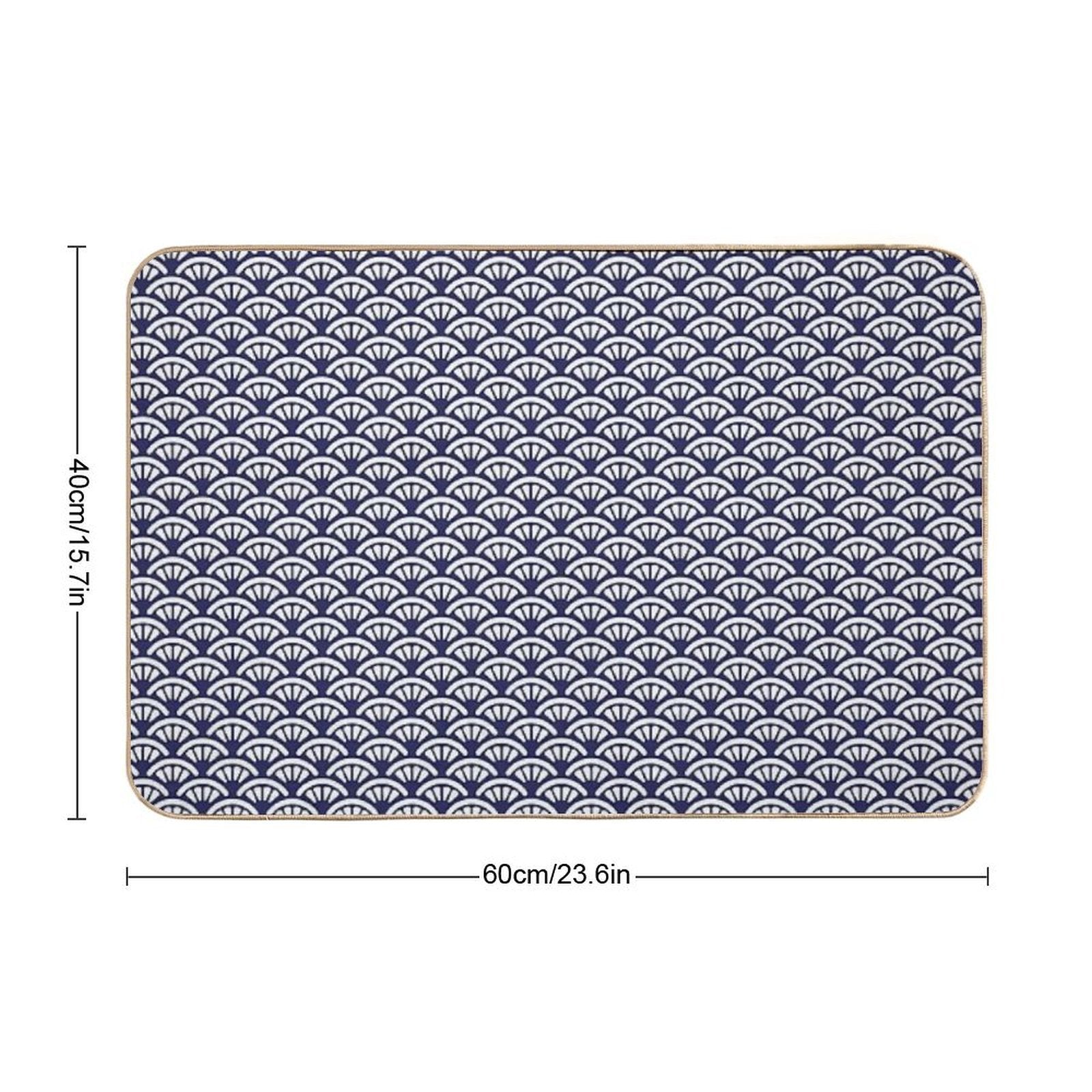 Decorative Seigaiha  Japanese Collection  Fade-Resistant Bath Mat