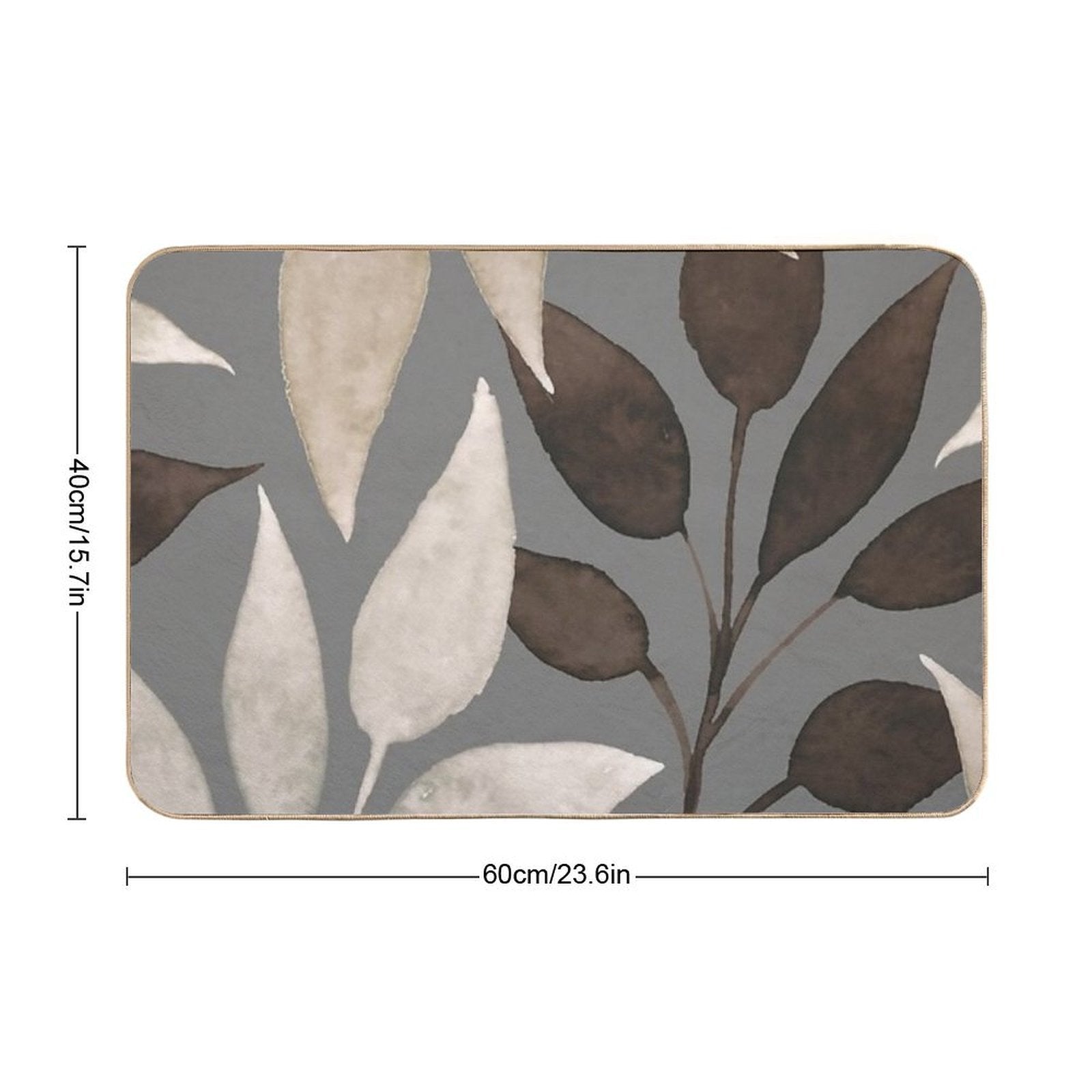 Leaves Design.  Long-Lasting Bath Mat