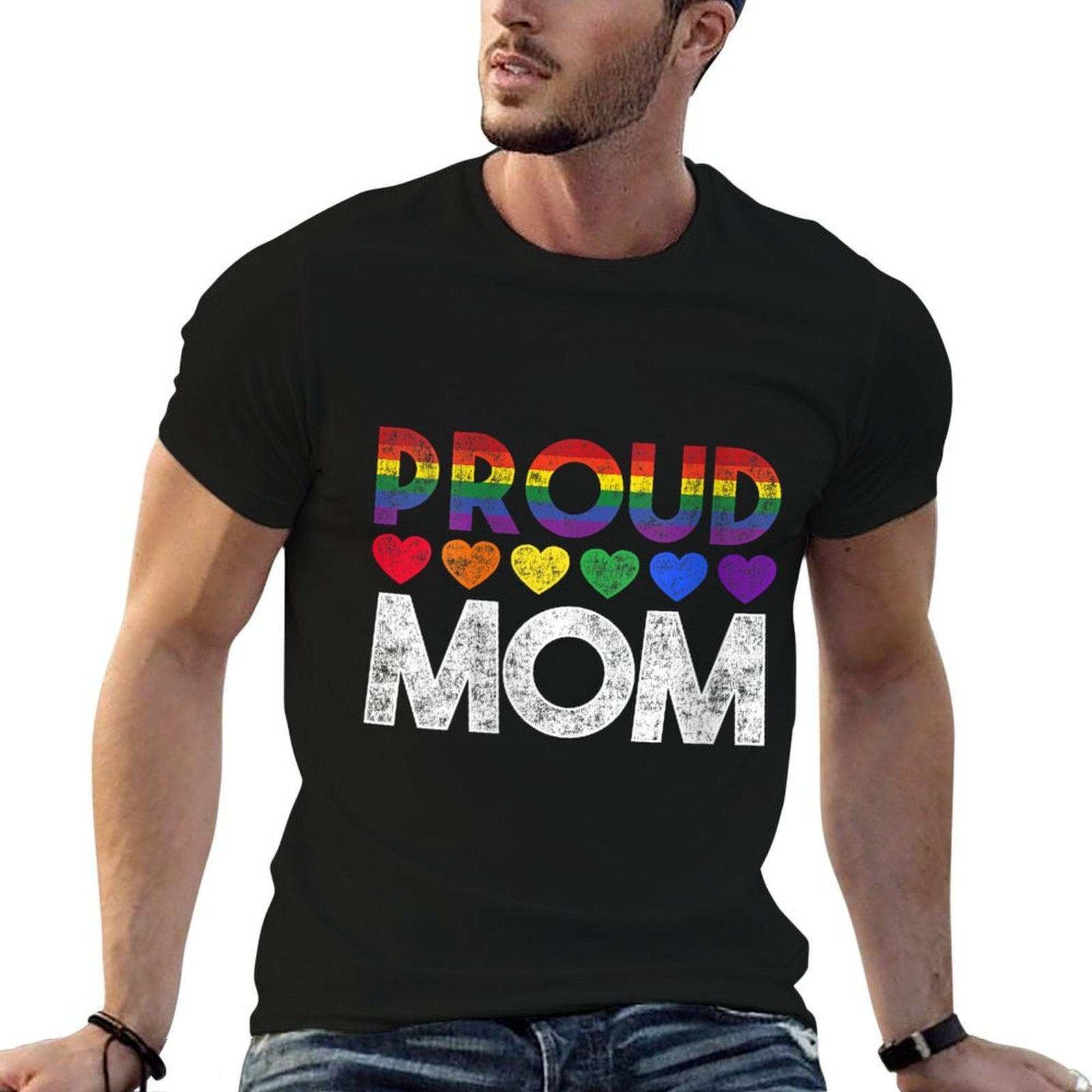 Womens Proud Mom LGBT  Easy-care T-Shirt