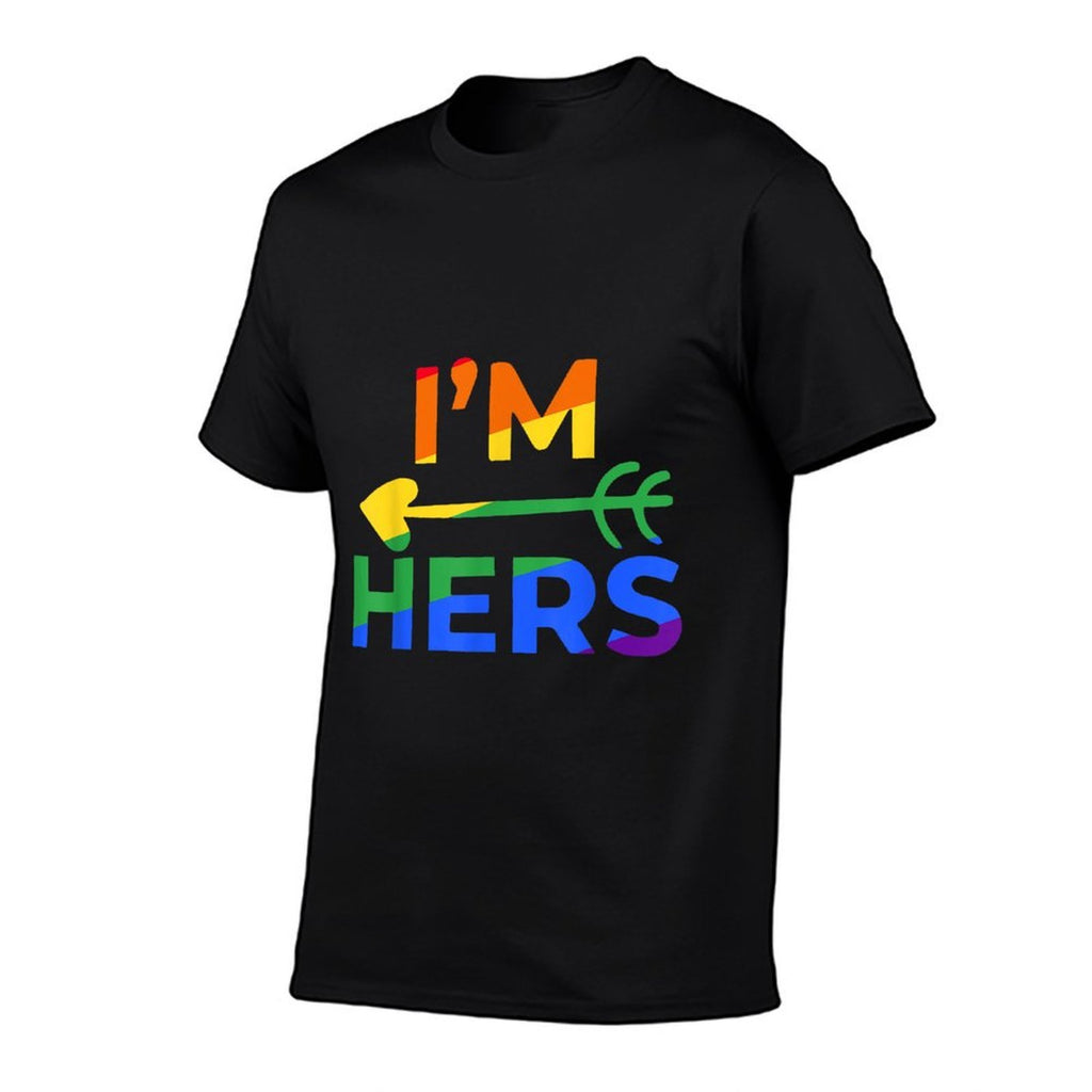 LGBT Gay Pride Im Her Shes Mine Lesbian Couple Matching  Oversized Silhouette T-Shirt