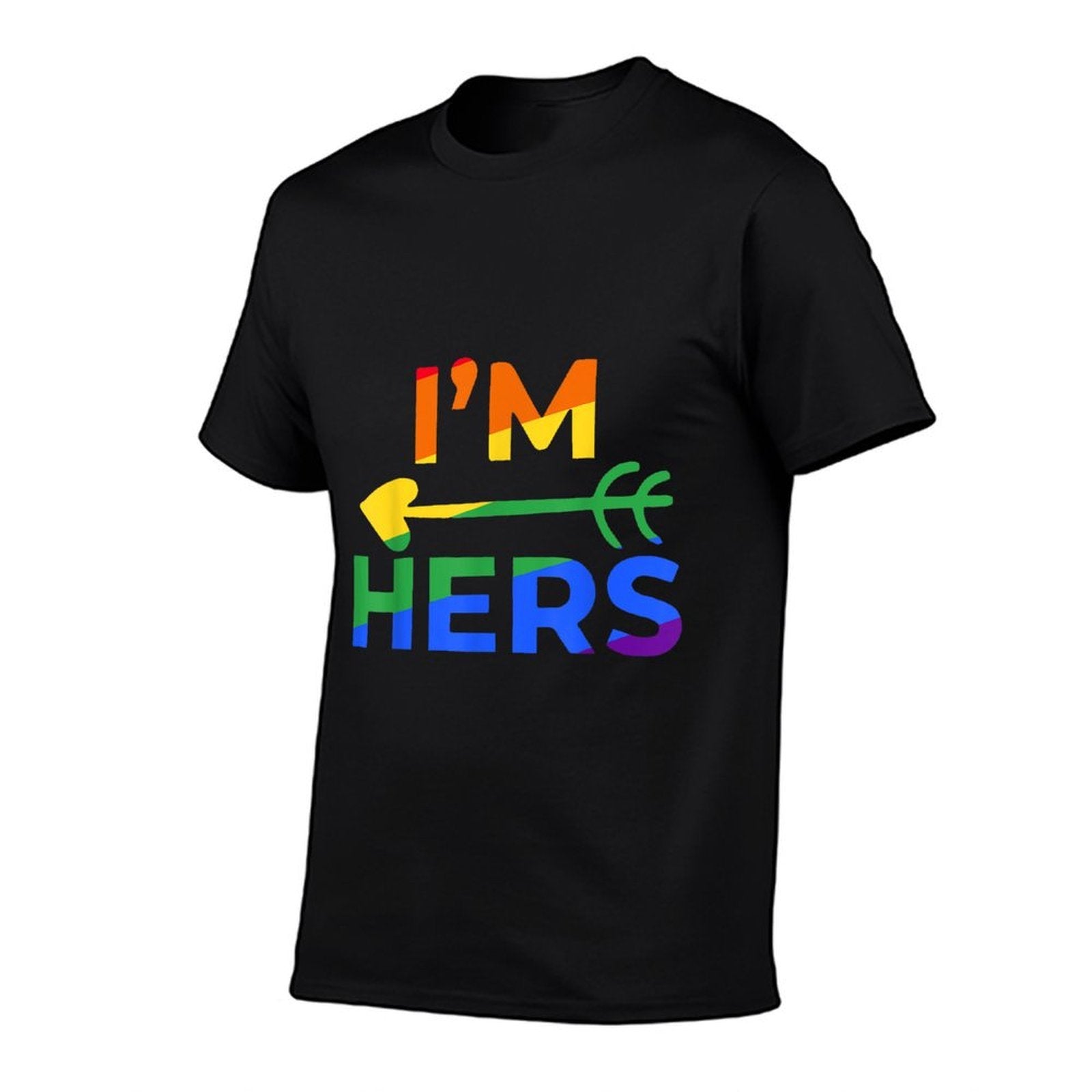 LGBT Gay Pride Im Her Shes Mine Lesbian Couple Matching  Oversized Silhouette T-Shirt