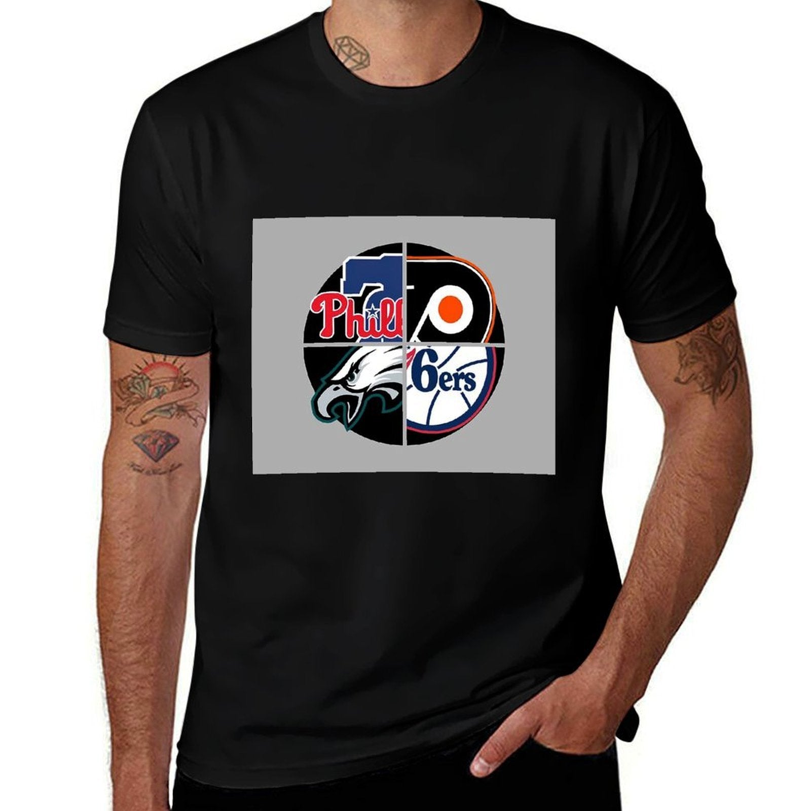 Philadelphia Sports Quad  Trendy Pattern T-Shirt