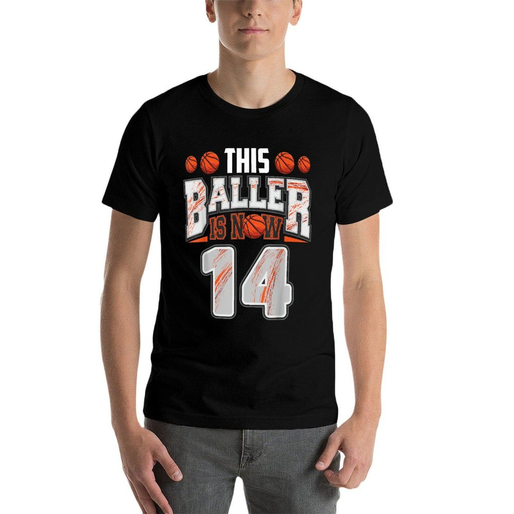 Basketball Player 14 Years Old Boy Basketball 14th Birthday  Durable T-Shirt