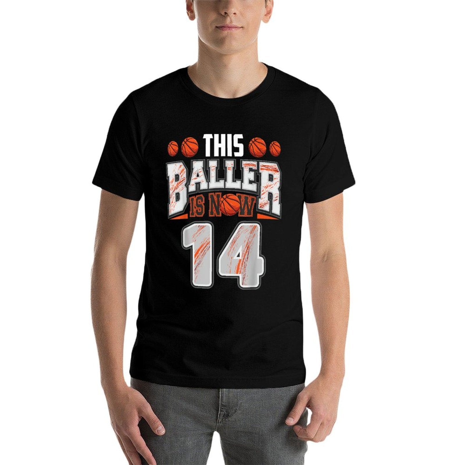 Basketball Player 14 Years Old Boy Basketball 14th Birthday  Durable T-Shirt