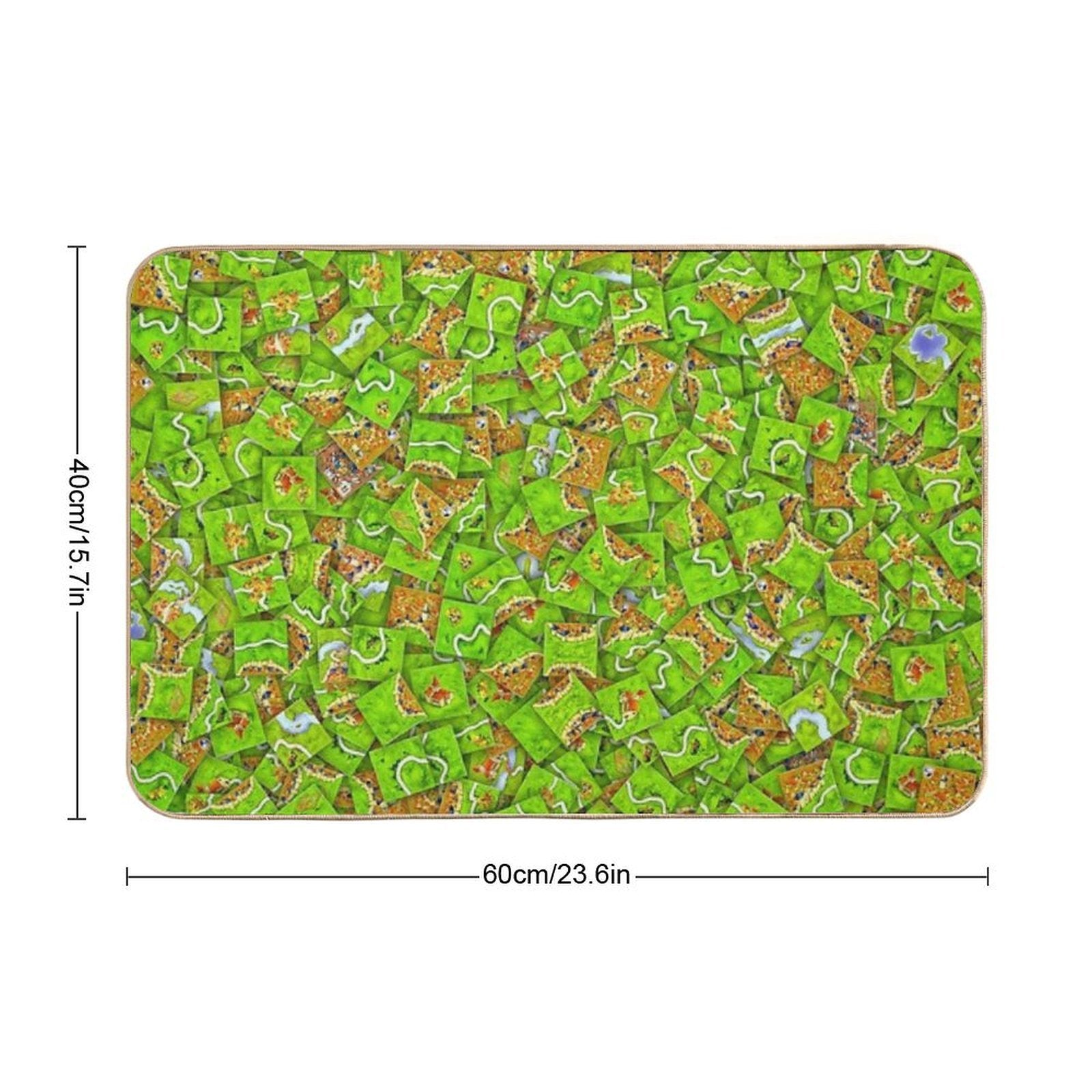 Carcassonne Tiles  Easy To Clean Bath Mat