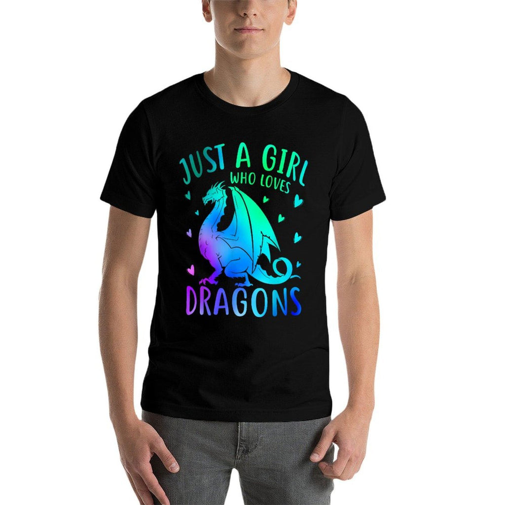 Cute Just A Girl Who Loves Dragons Women And Girls  Wrinkle-resistant T-Shirt