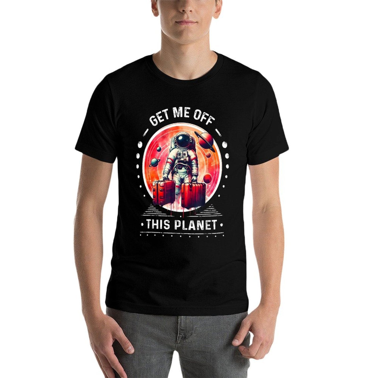 Get Me Off This Planet Sarcastic Astronaut Space Graphic  Lightweight T-Shirt