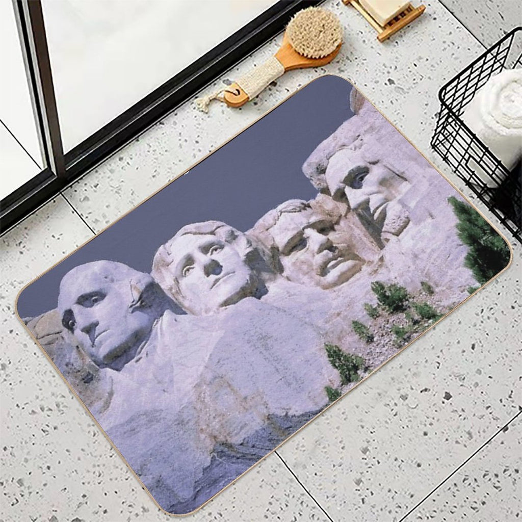 MOUNT RUSHMORE; Presidents Sculpture Vintage Print  Anti-Trip Bath Mat