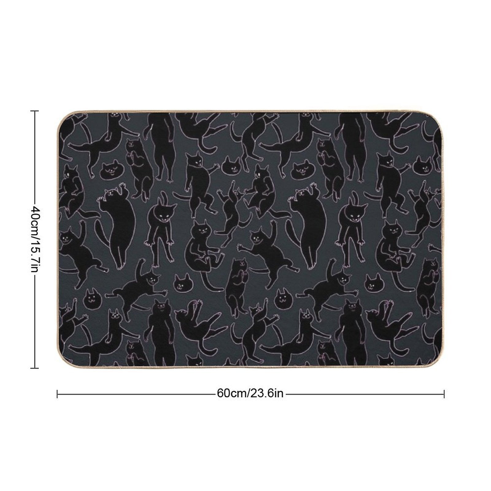 BLACK CATS  Slip-Resistant Bath Mat