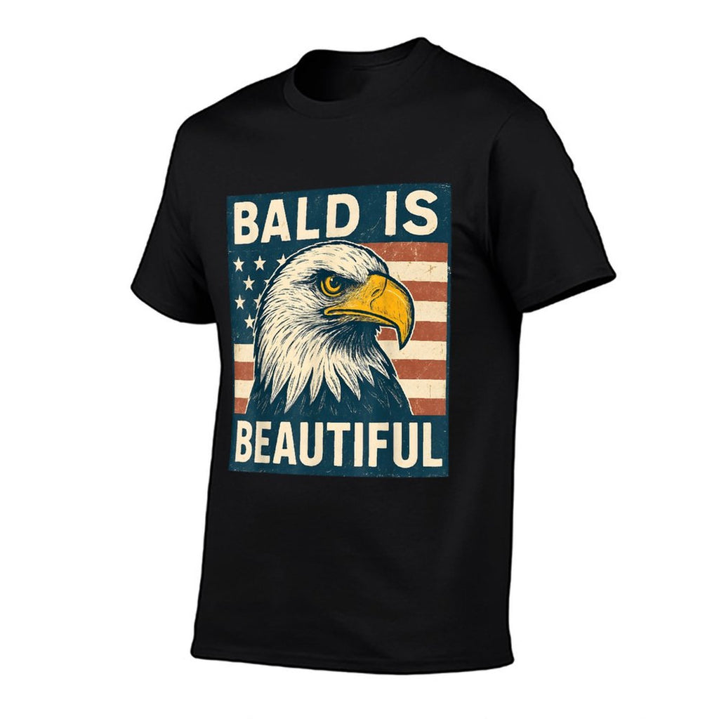 Bald Is Beautiful 4th of July American USA Bald Eagle  Oversized Silhouette T-Shirt