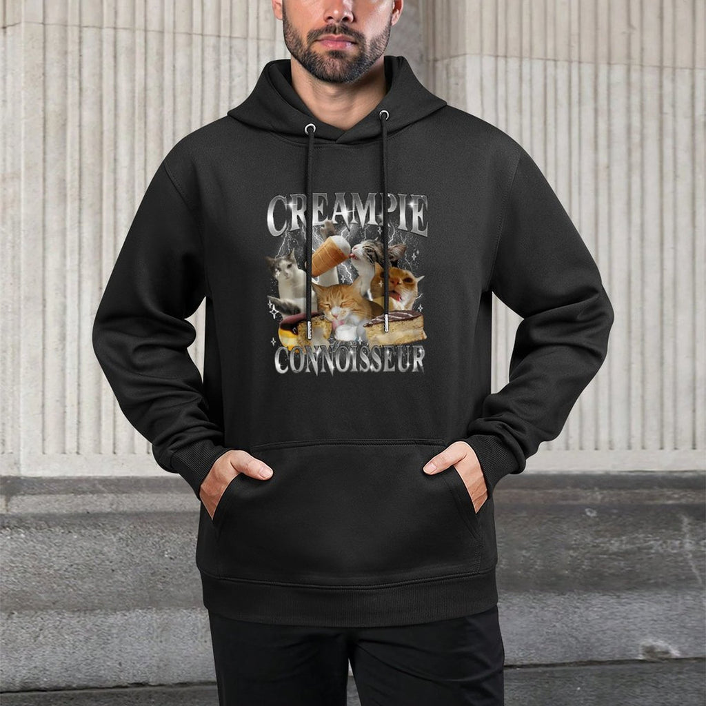 Creampie Connoisseur Funny Cat Meme Inappropriate Adult Relaxed Fit Hoodie