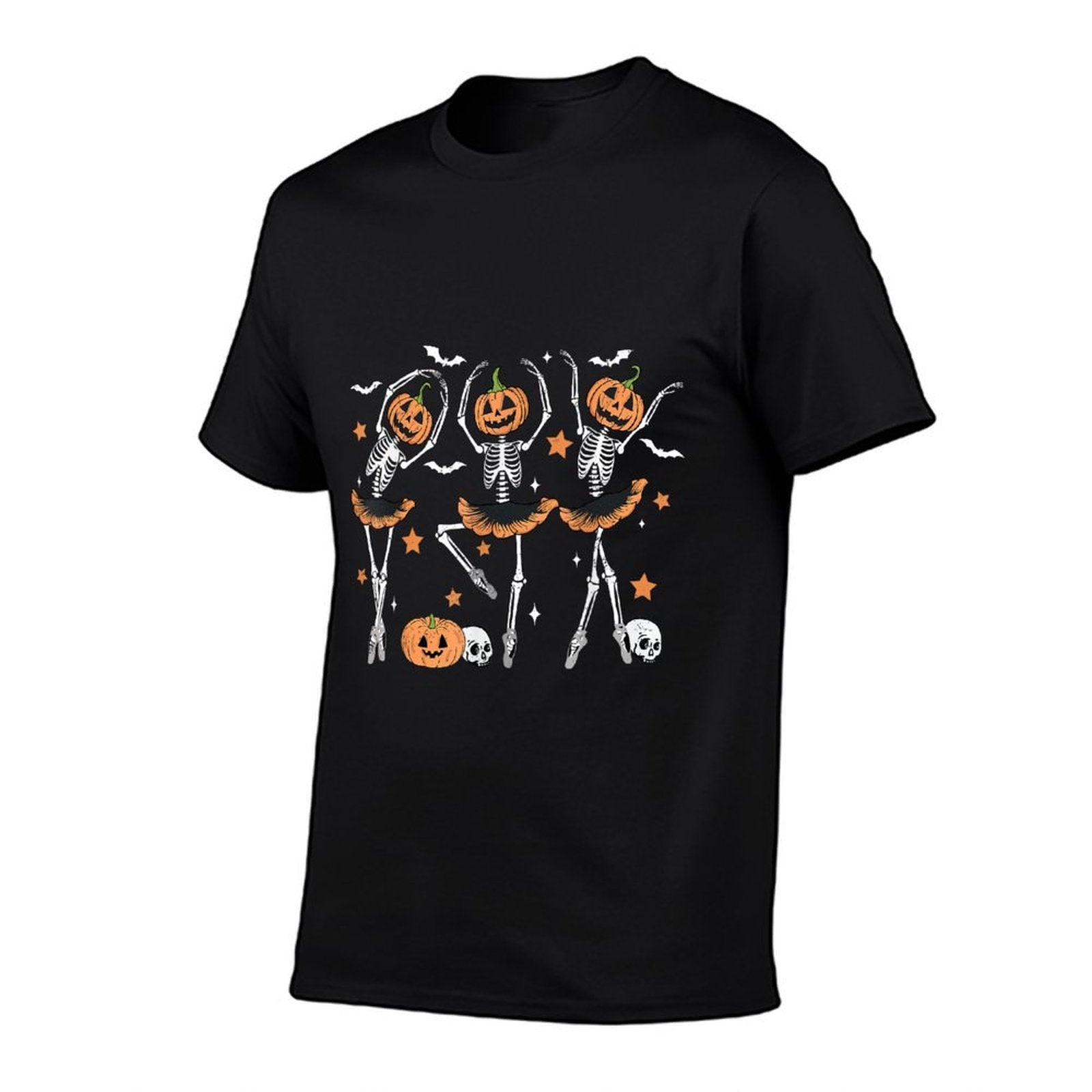Ballet Pumpkin Skeleton Scary Halloween Men Women Boys Girl  Easy-care T-Shirt