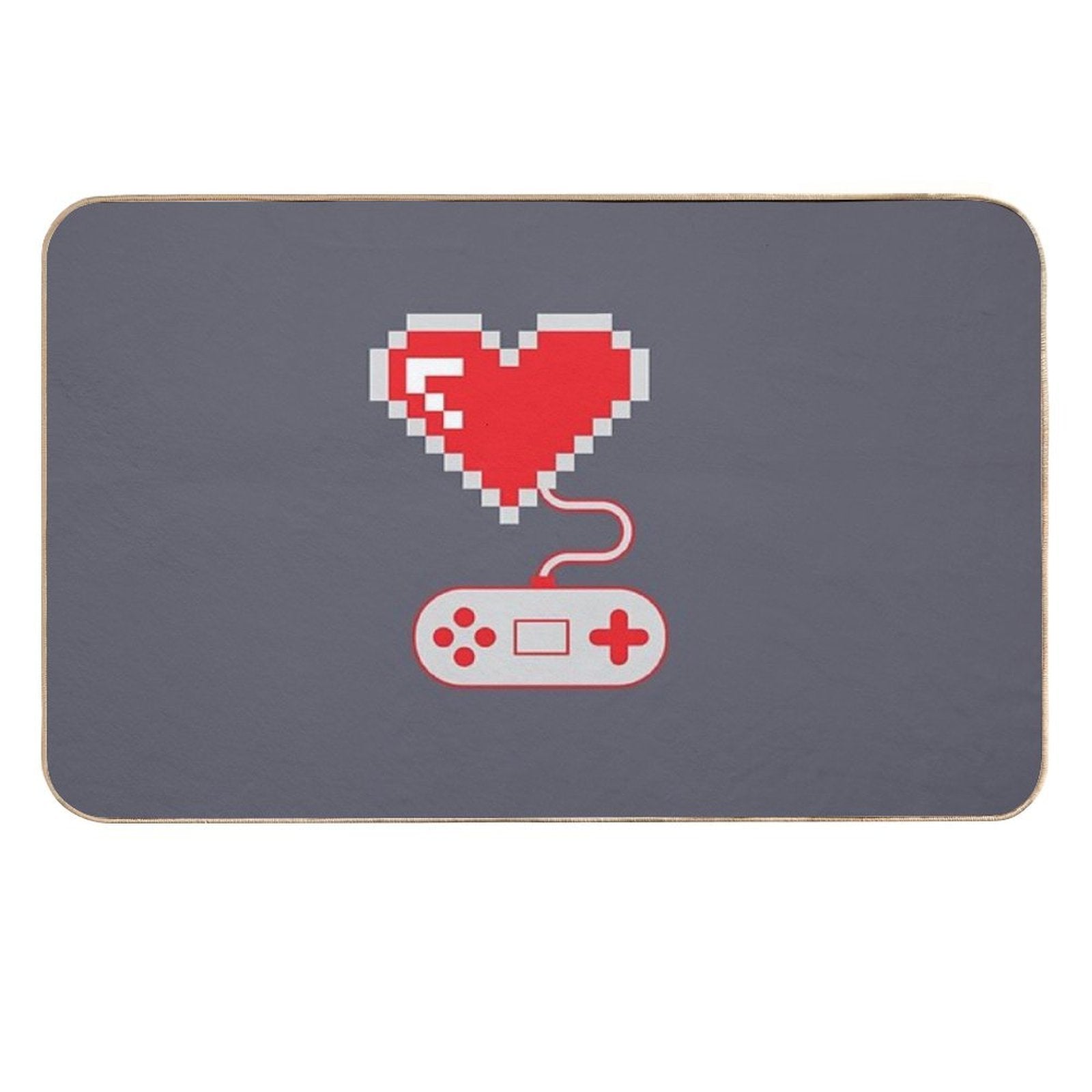 8 Bit Gamer Heart  Long-Lasting Bath Mat