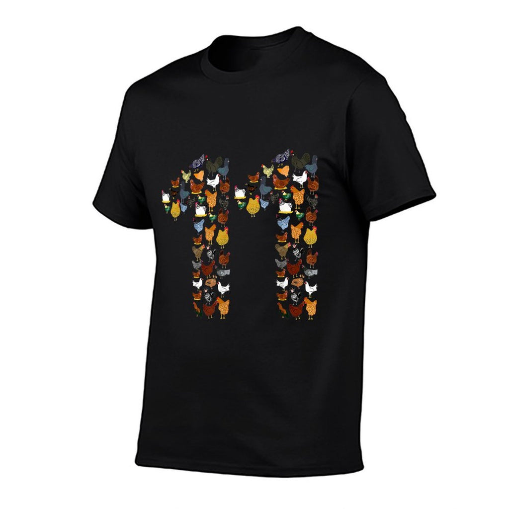 11th Birthday Outfit Girl Boy Eleven Year Old Farm Chicken  Moisture-wicking T-Shirt