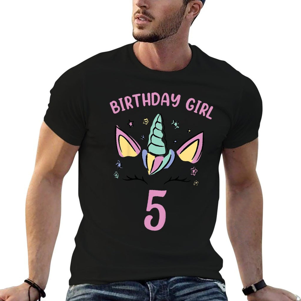 Kids 5th Birthday Unicorn Girls Birthday Girl 5  Quick-drying T-Shirt