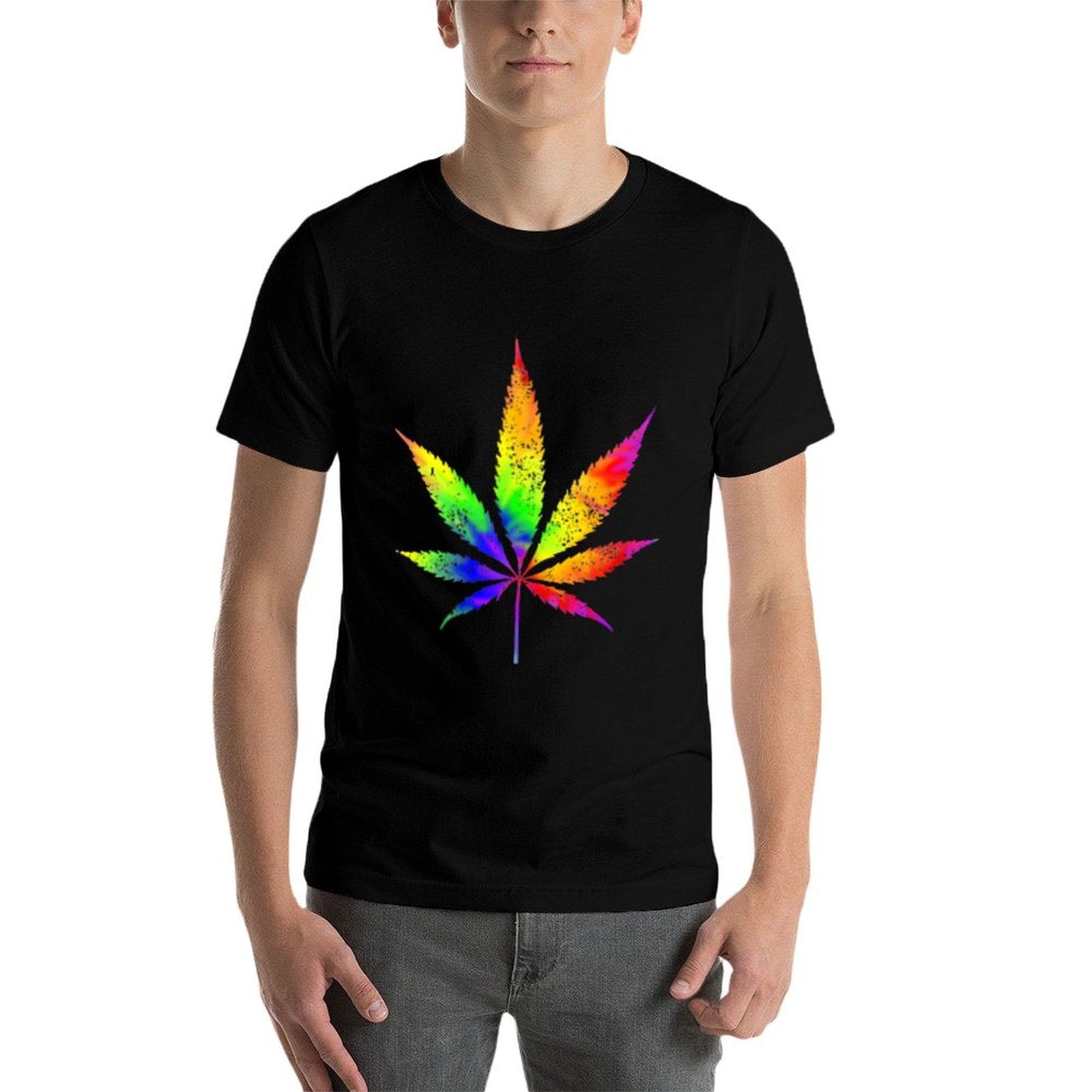 Tie Dye Weed Marijuana Leaf Hippie Stoner Vintage Pocket  Tagless Design T-Shirt