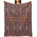 Red And Yellow Design Textile Art Premium Throw Blanket