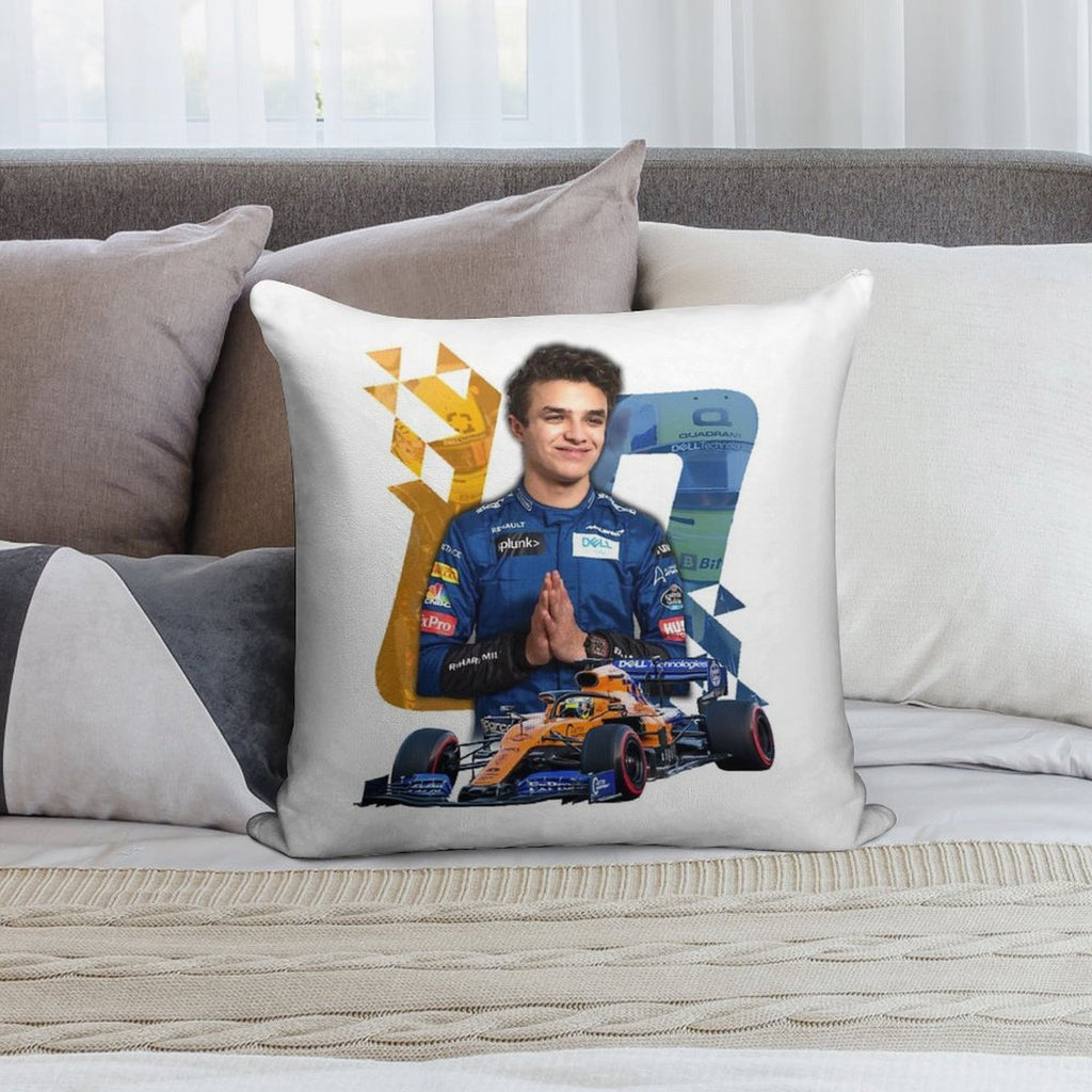 Lando Norris #4 - Racing Design Soft Washable Throw Pillow