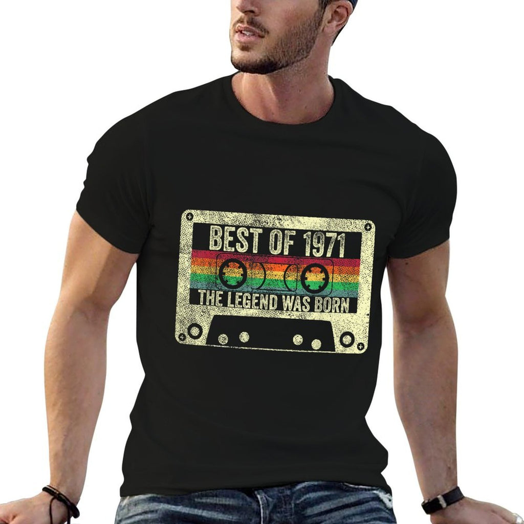 Best Of 1971 54th Birthday Gift Vintage 54 Years Old Retro  Wrinkle-resistant T-Shirt