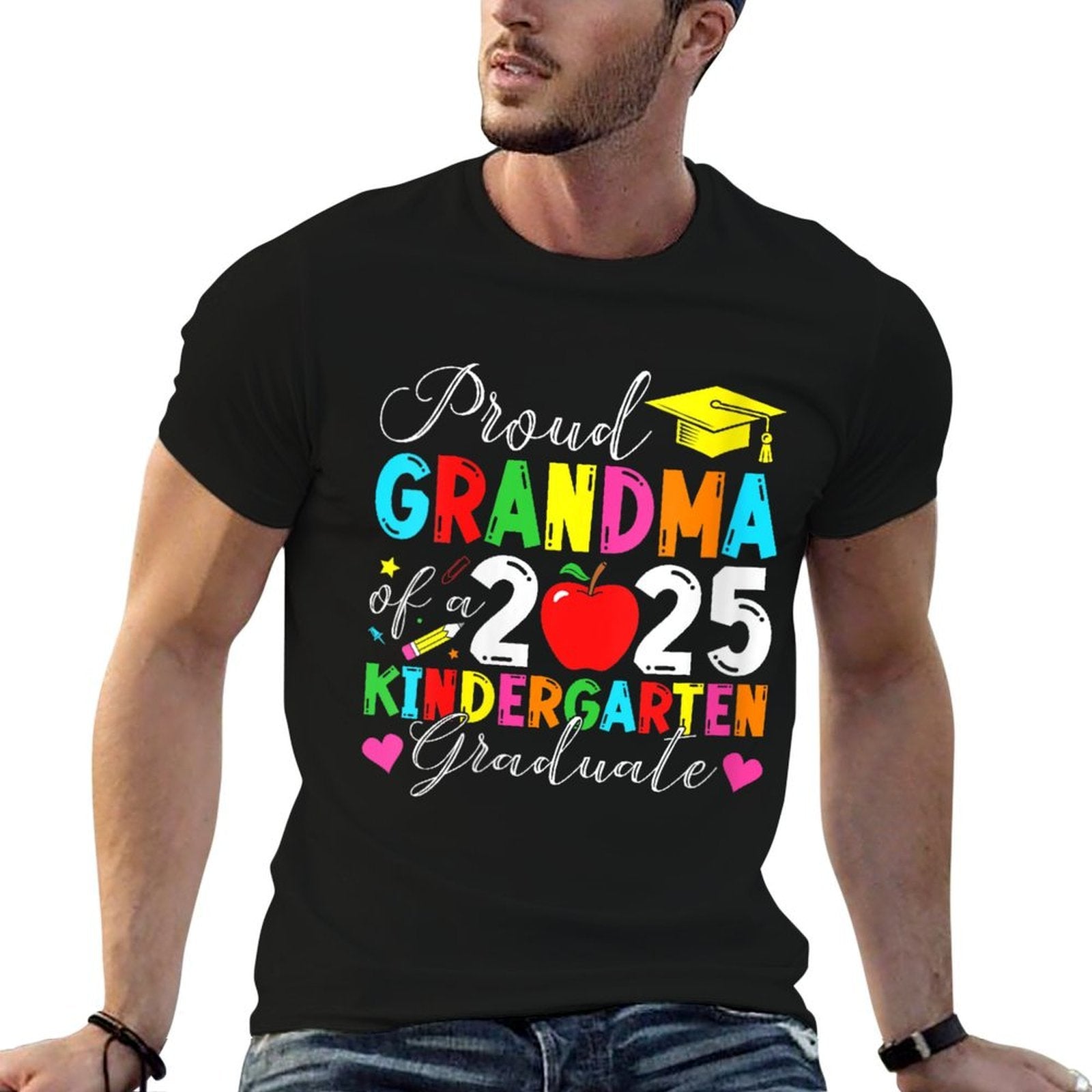 Womens Proud Grandma Of A 2025 Kindergarten Graduate Graduation  Easy-care T-Shirt