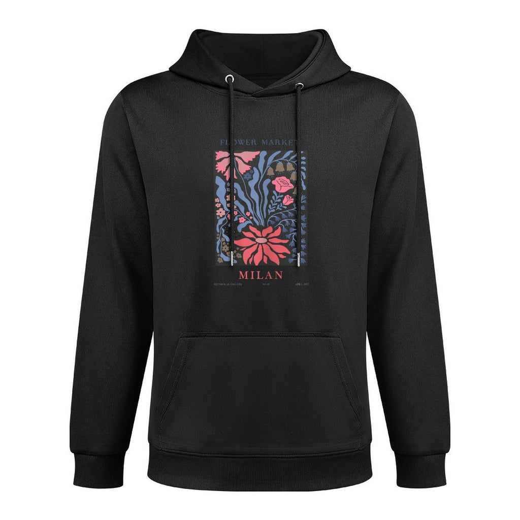 Womens Beautiful Italian Botanical Flower Market Milan Italy Durable Construction Hoodie