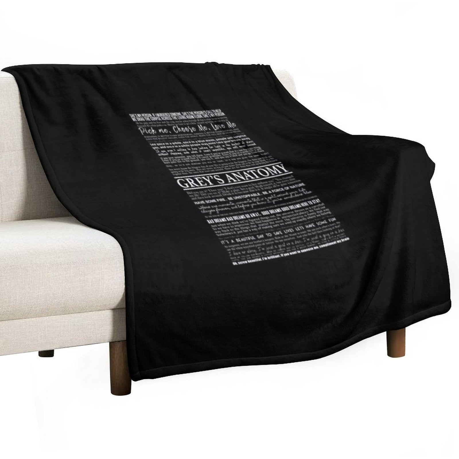 Typography Black Eco-conscious Throw Blanket
