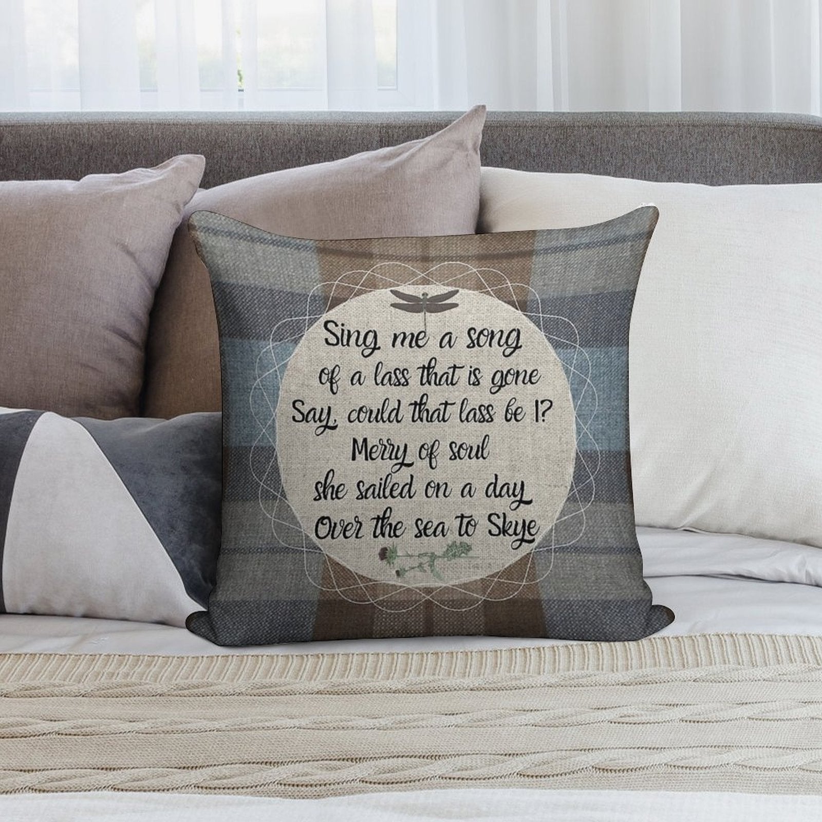 Outlander Song - Fraser Tartan Kilt - Elements Soft Hidden Zipper Throw Pillow