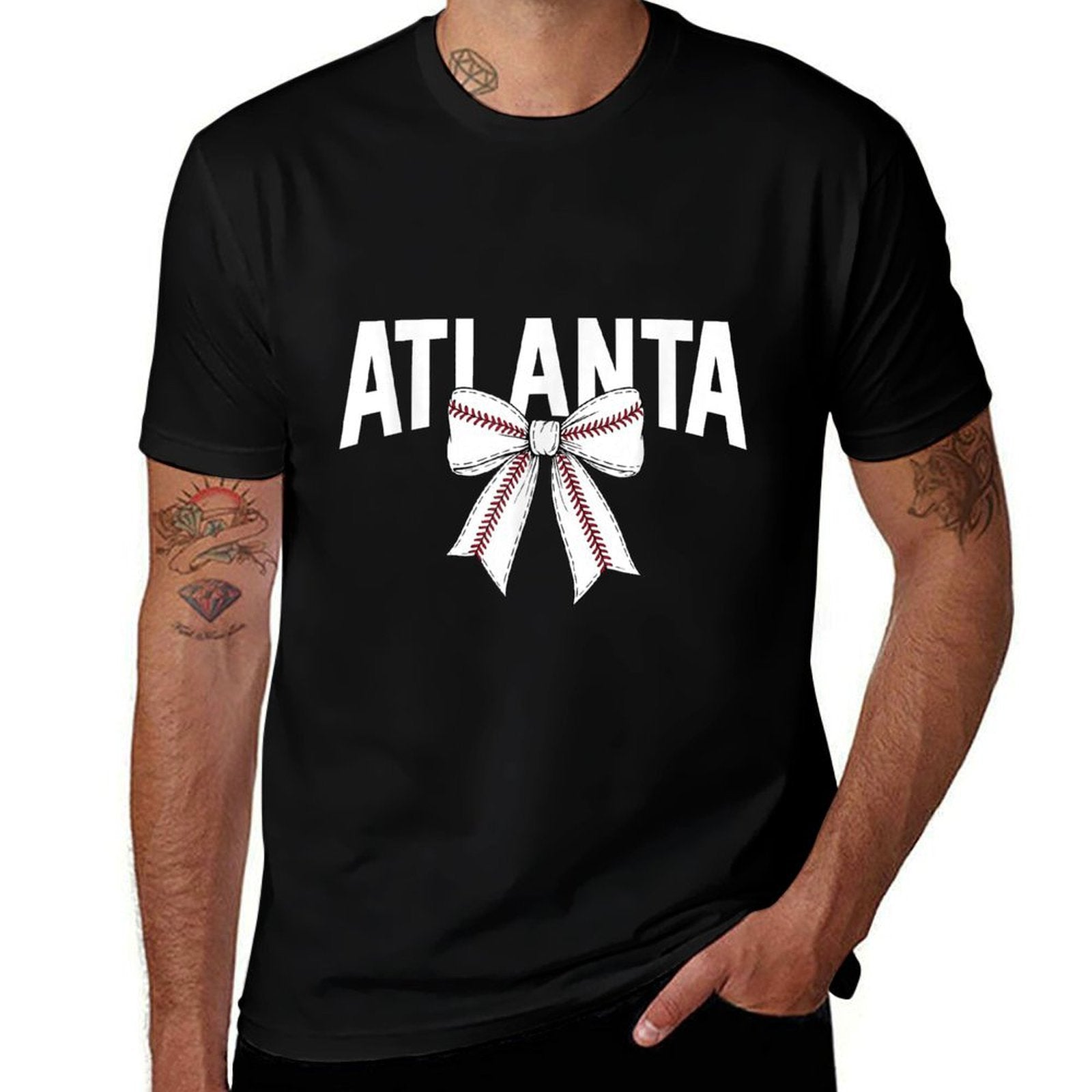 Atlanta Coquette Bow Vintage Gifts Design Atlanta  Easy-care T-Shirt