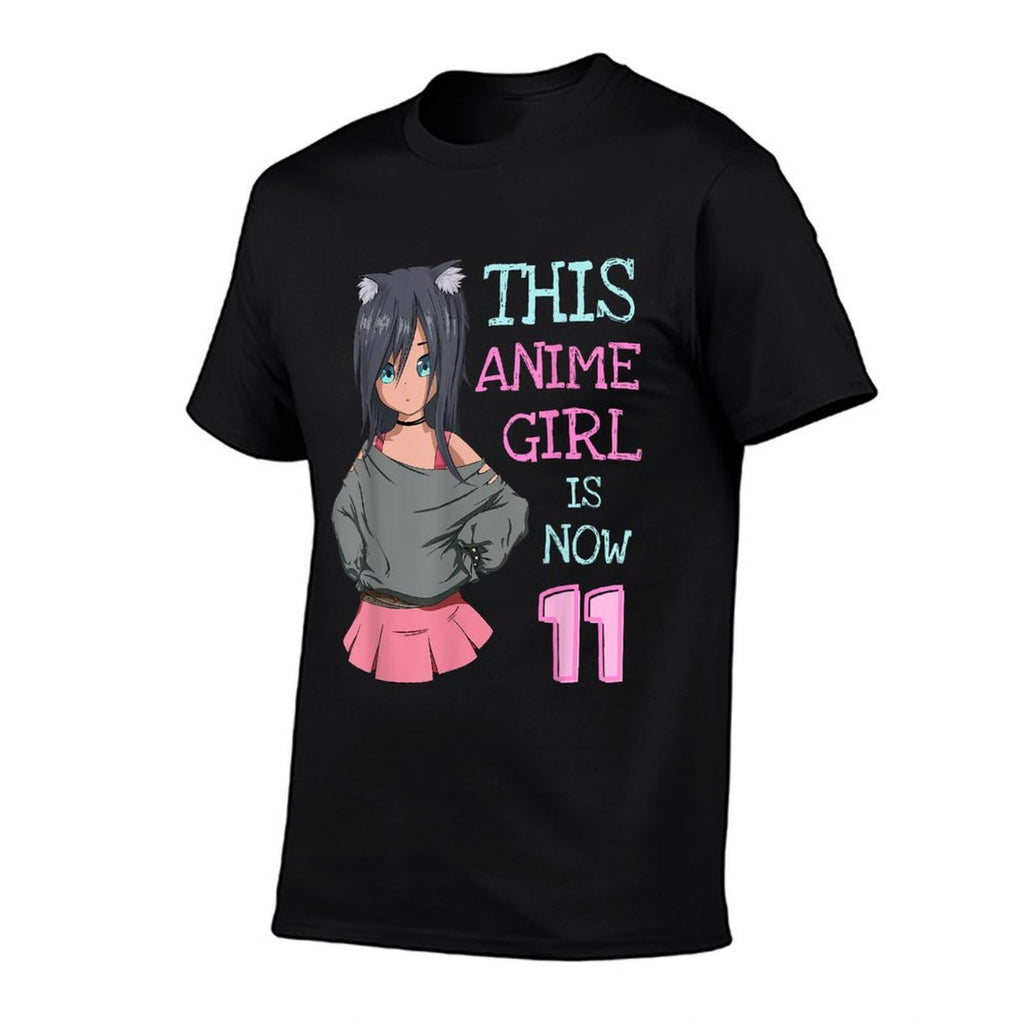 This Anime Girl Is Now 11 Years Old Birthday Girl Kawaii  Heathered Texture T-Shirt