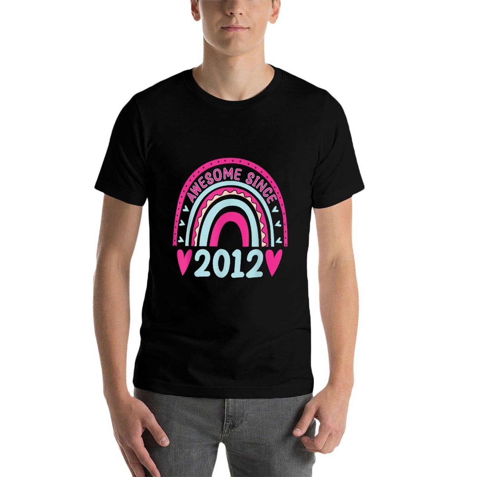 Awesome Since 2012! 11th Birthday Eleven Years Old  Rolled Sleeves T-Shirt