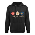 Red White  Blue Daisy Flower 4th Of July Patriotic Women Colorfast Hoodie