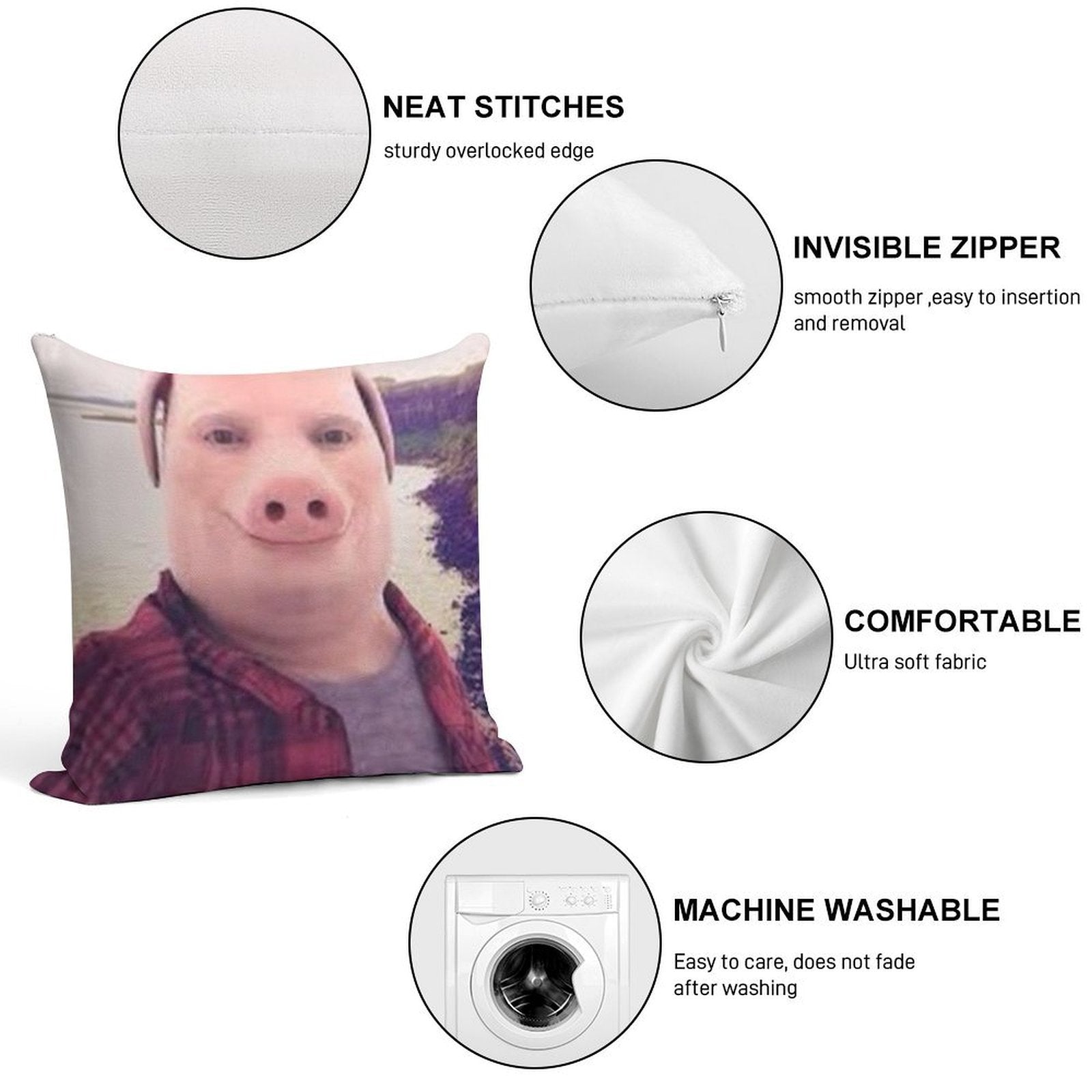 John Pork Soft Style Accent Throw Pillow