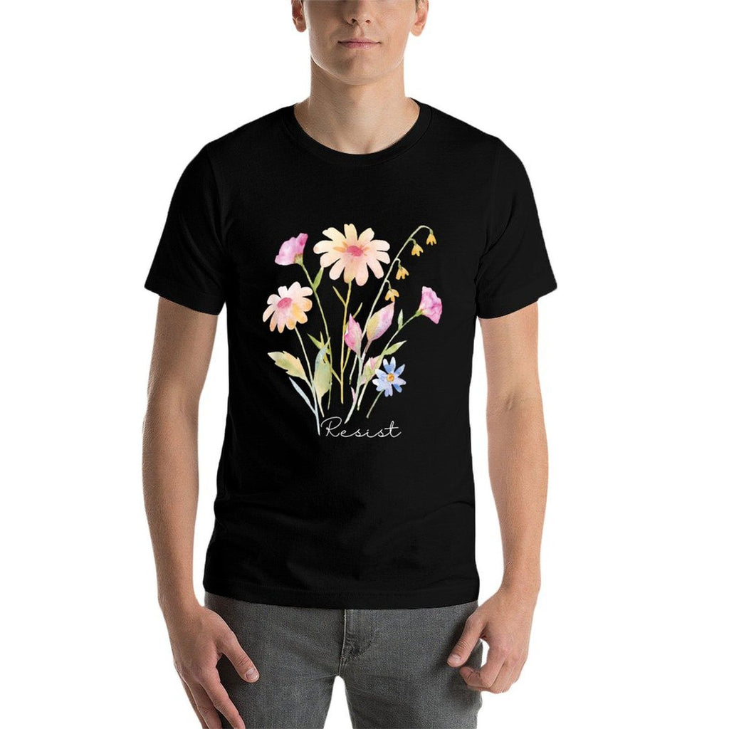 Resist Subtle Anti Trump Floral Botanical Protest Liberal  Easy-care T-Shirt